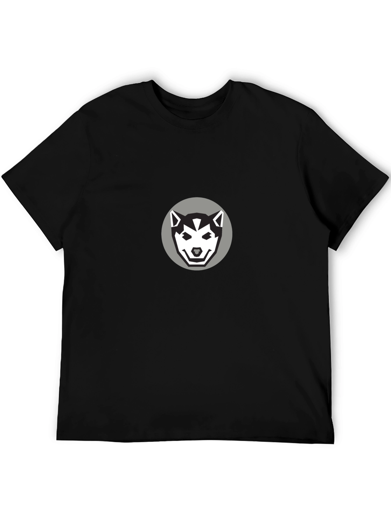 Husky Graphic Tee - Black Cotton T-Shirt