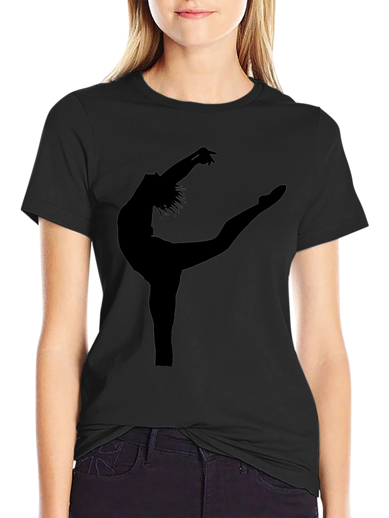 Black Dancer Silhouette Graphic Tee