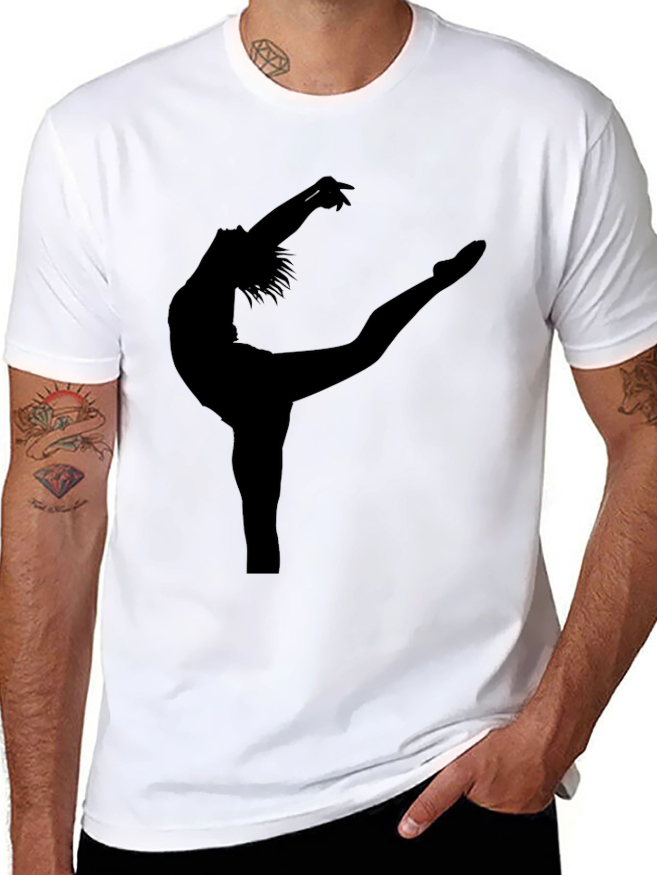 Black Dancer Silhouette Graphic Tee