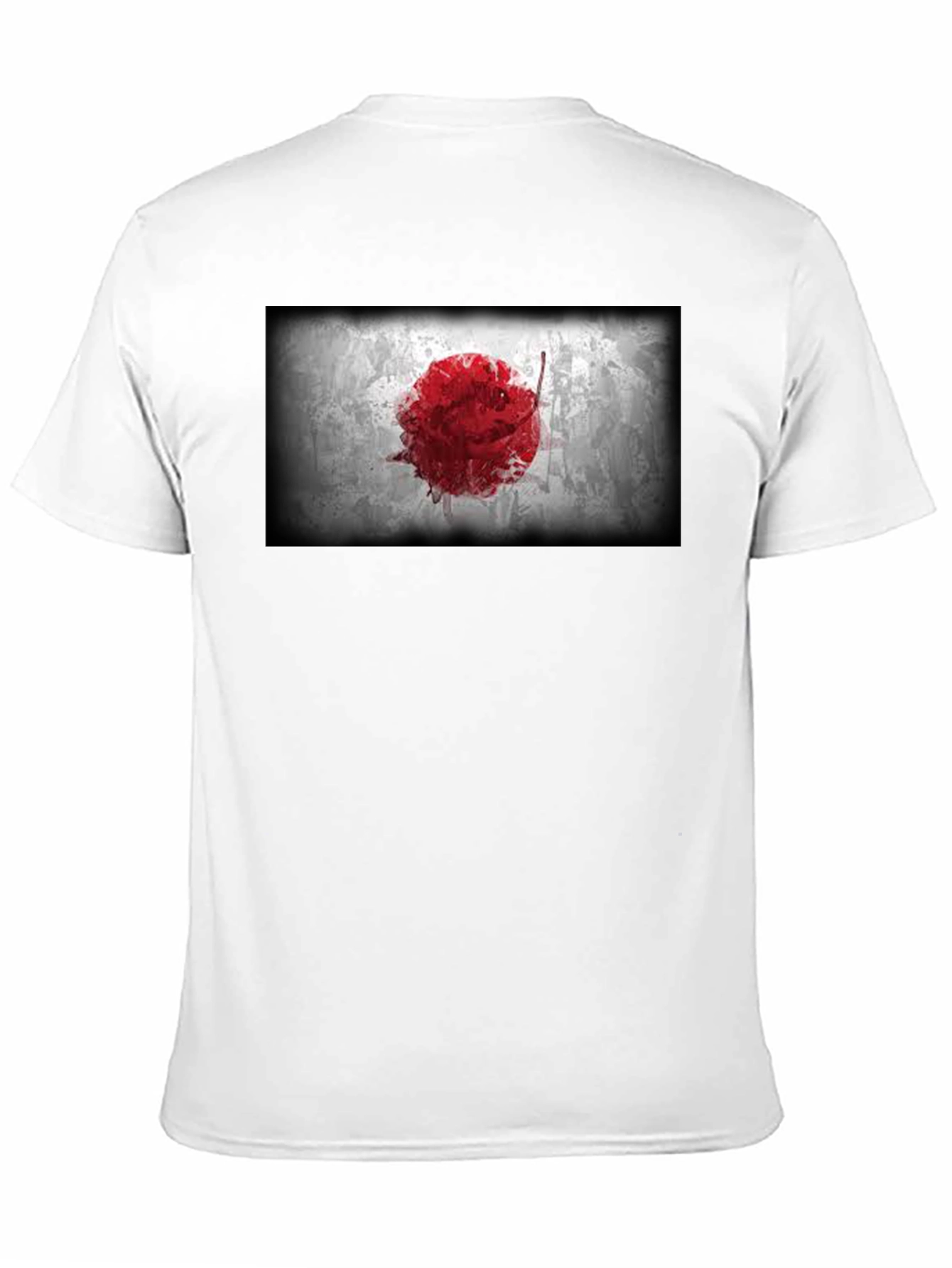Japanese Flag Graphic Black T-Shirt - Grunge Design