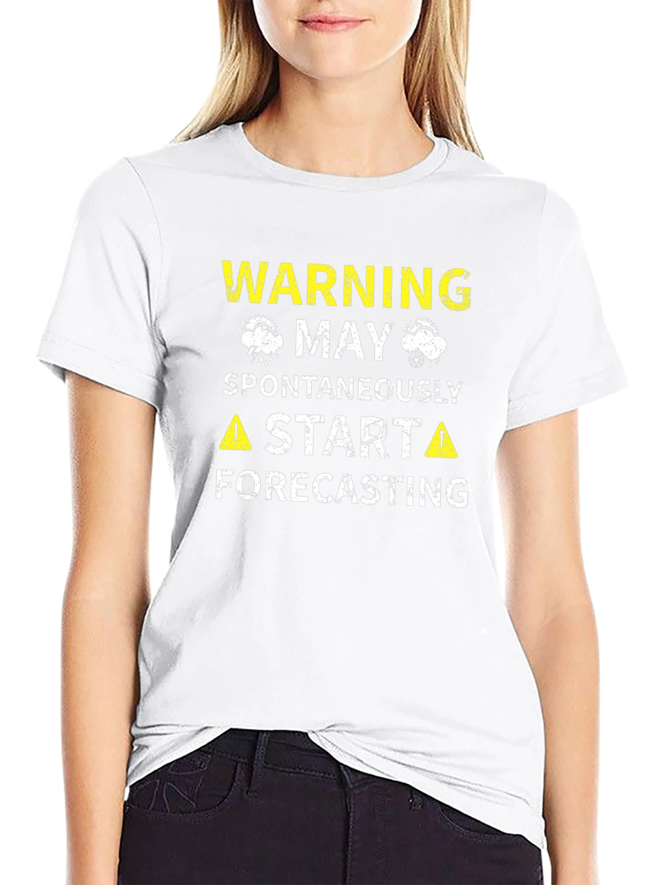 Warning May Spontaneously Start Forecasting Black T-Shirt