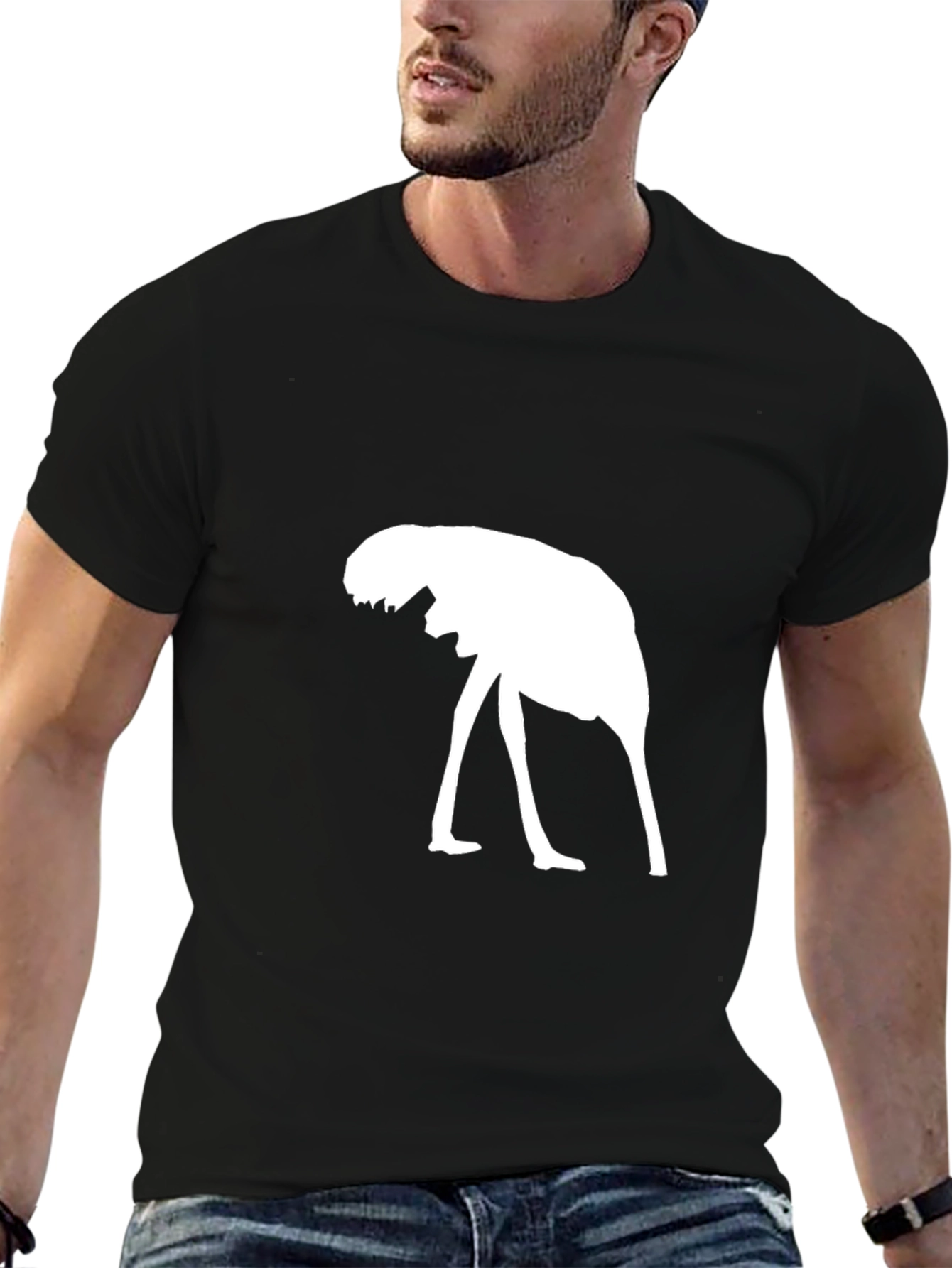 Ostrich Silhouette Black T-Shirt