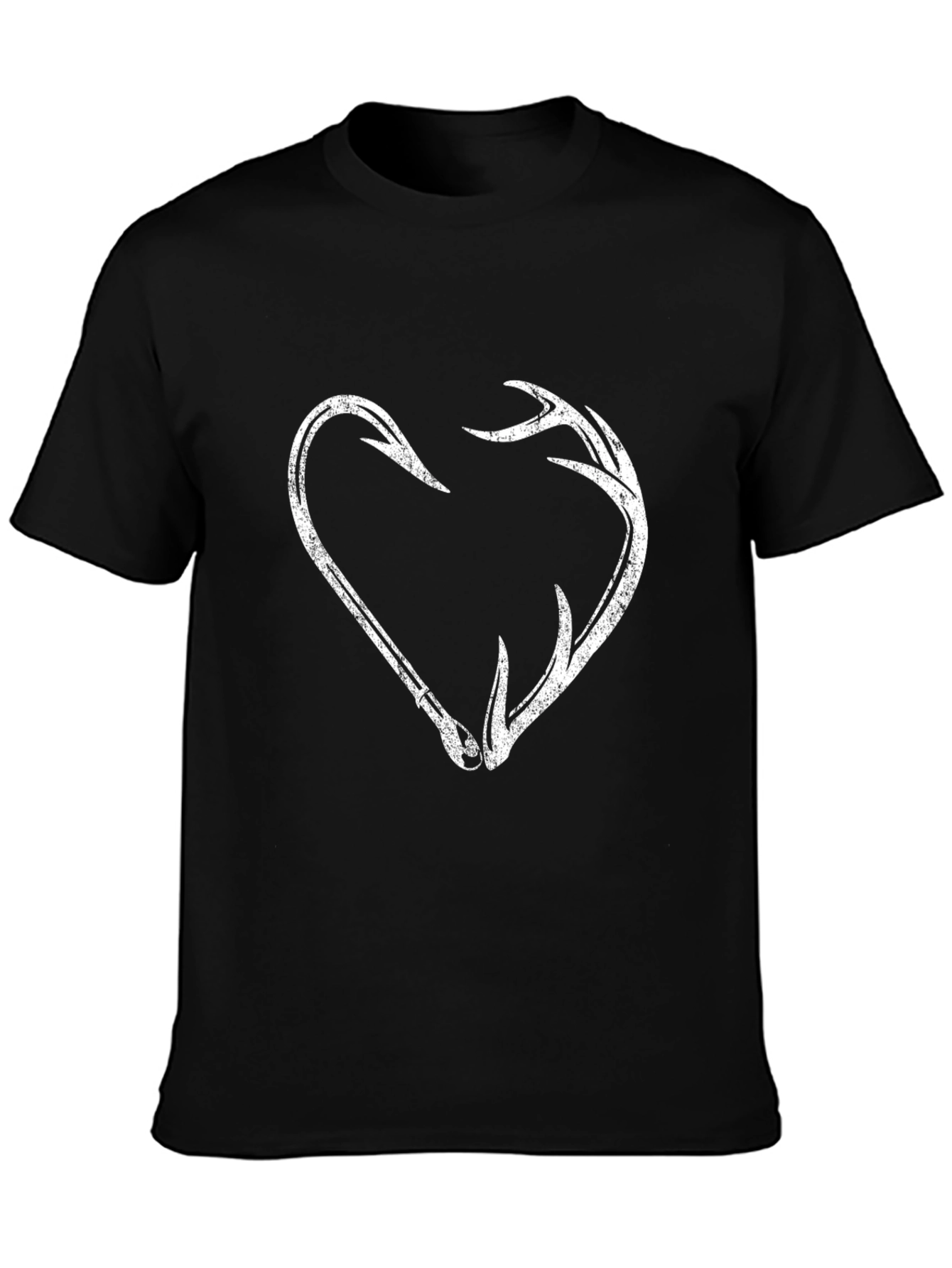 Fishing Hook and Antler Heart Graphic T-Shirt