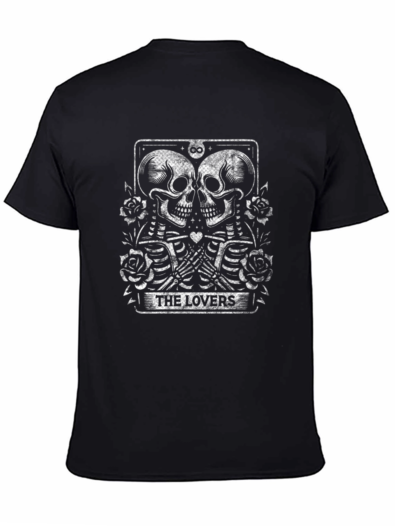 The Lovers Skeleton Tarot Card Graphic T-Shirt
