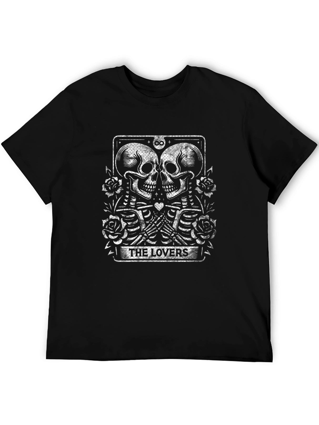 The Lovers Skeleton Tarot Card Graphic T-Shirt