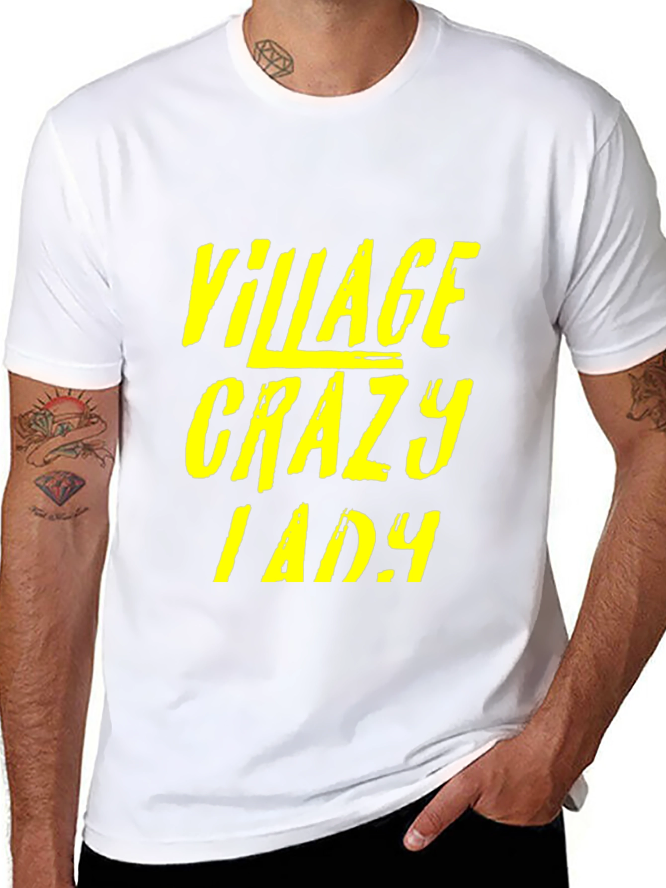 Village Crazy Lady Graphic T-Shirt - Unisex Black Tee