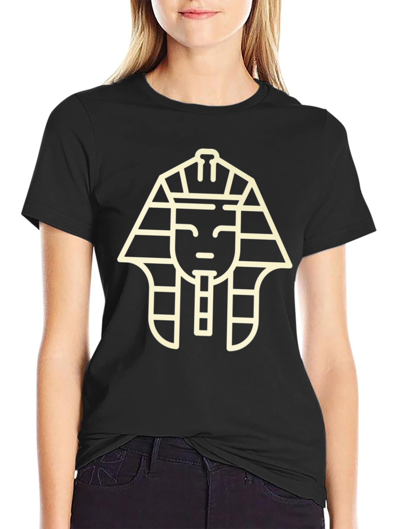 Egyptian Pharaoh Graphic Tee - Black Crew Neck