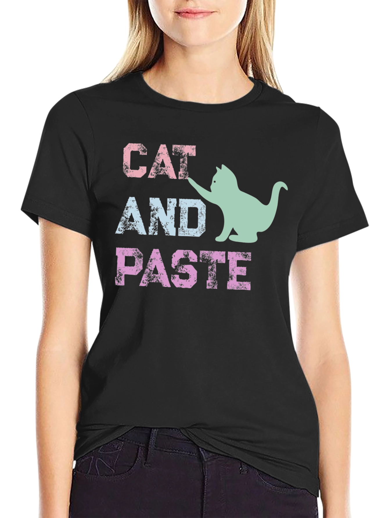 Cat and Paste Graphic T-Shirt