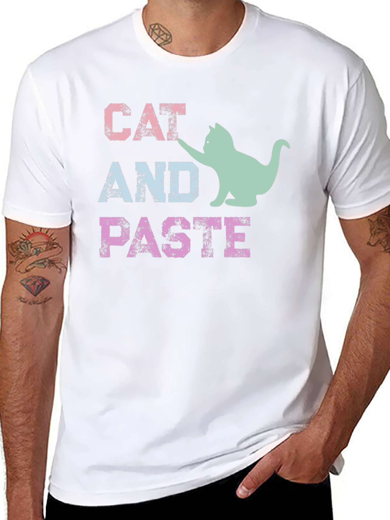 Cat and Paste Graphic T-Shirt