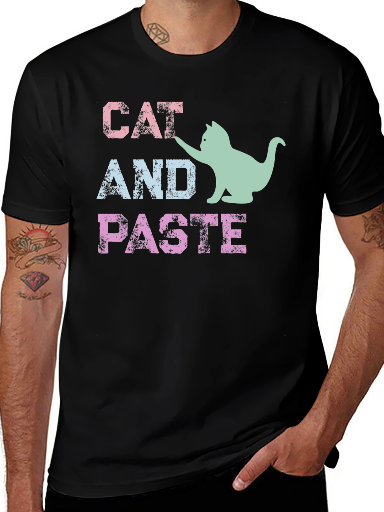 Cat and Paste Graphic T-Shirt
