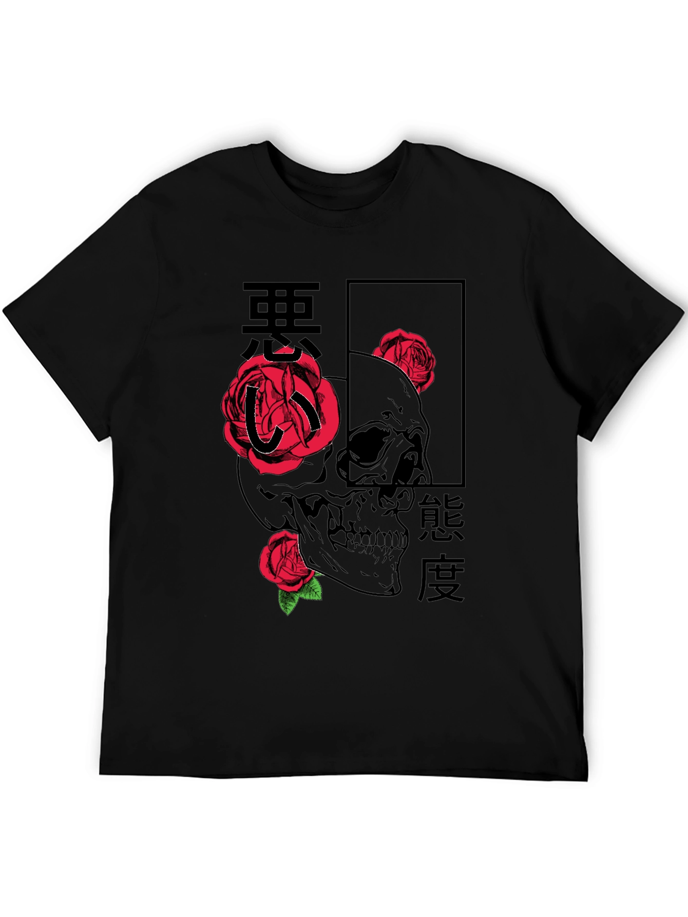 Skull & Roses Graphic Tee - Edgy Style
