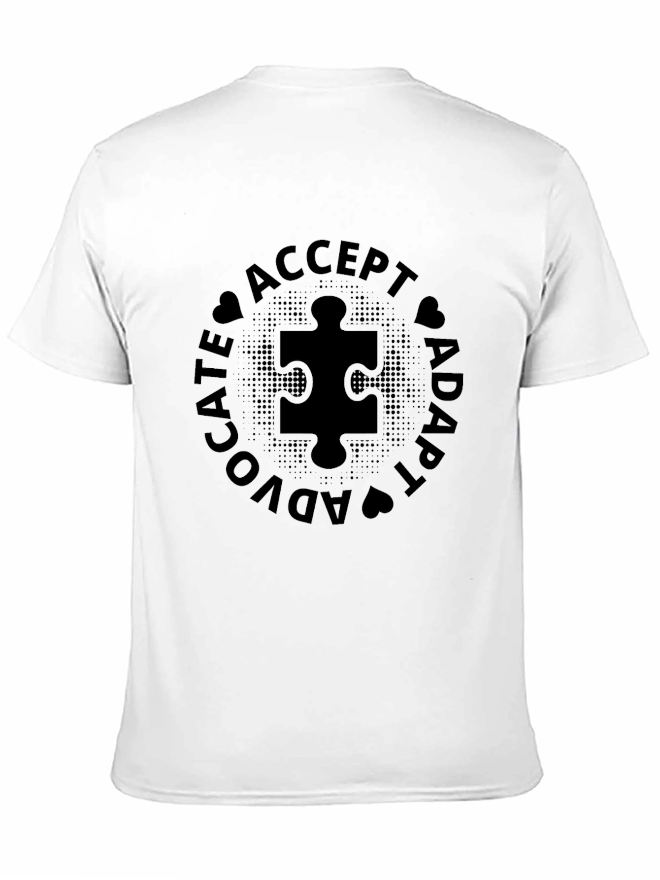 Autism Awareness Black T-Shirt - Advocate Accept Adapt