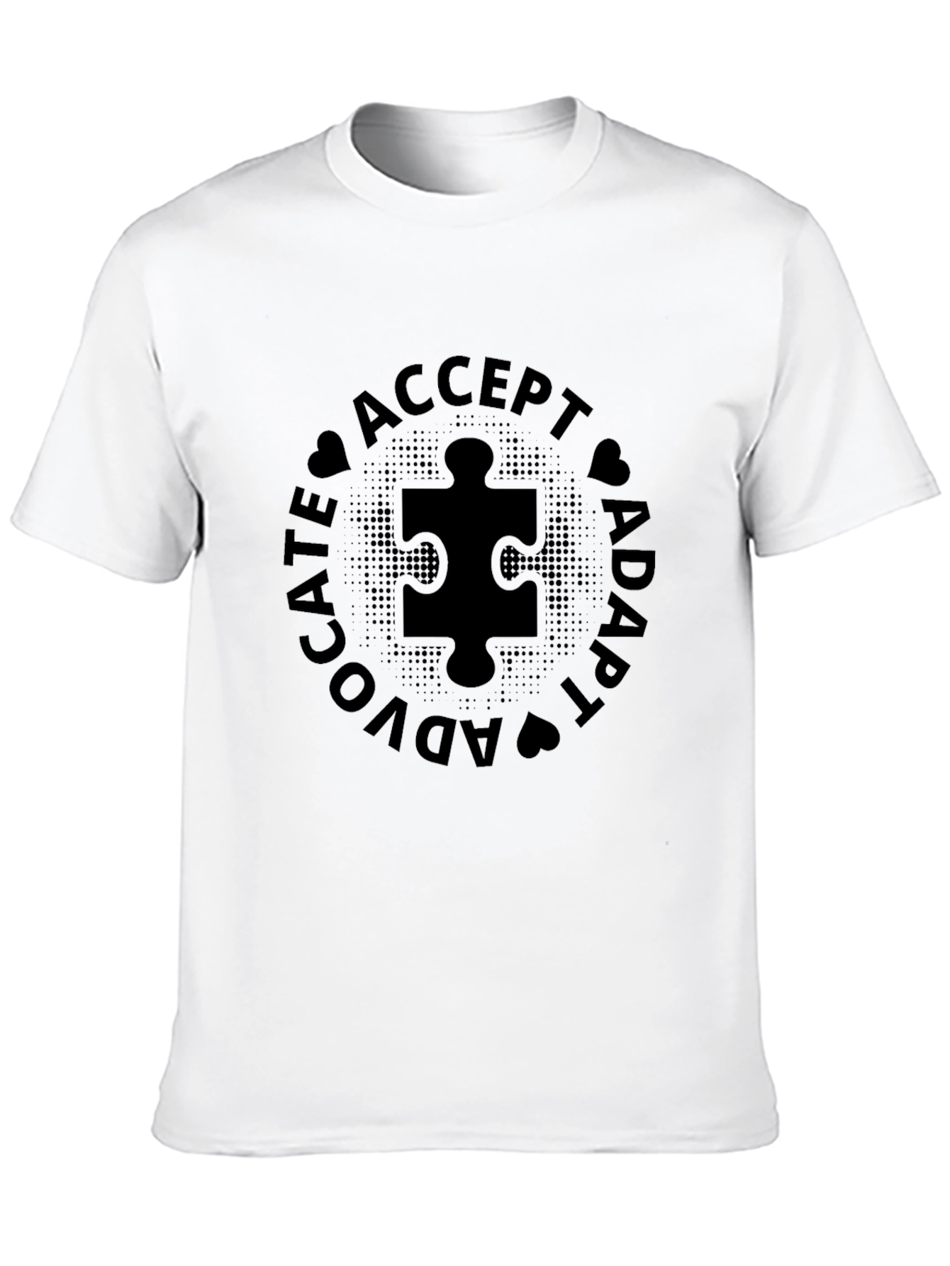 Autism Awareness Black T-Shirt - Advocate Accept Adapt