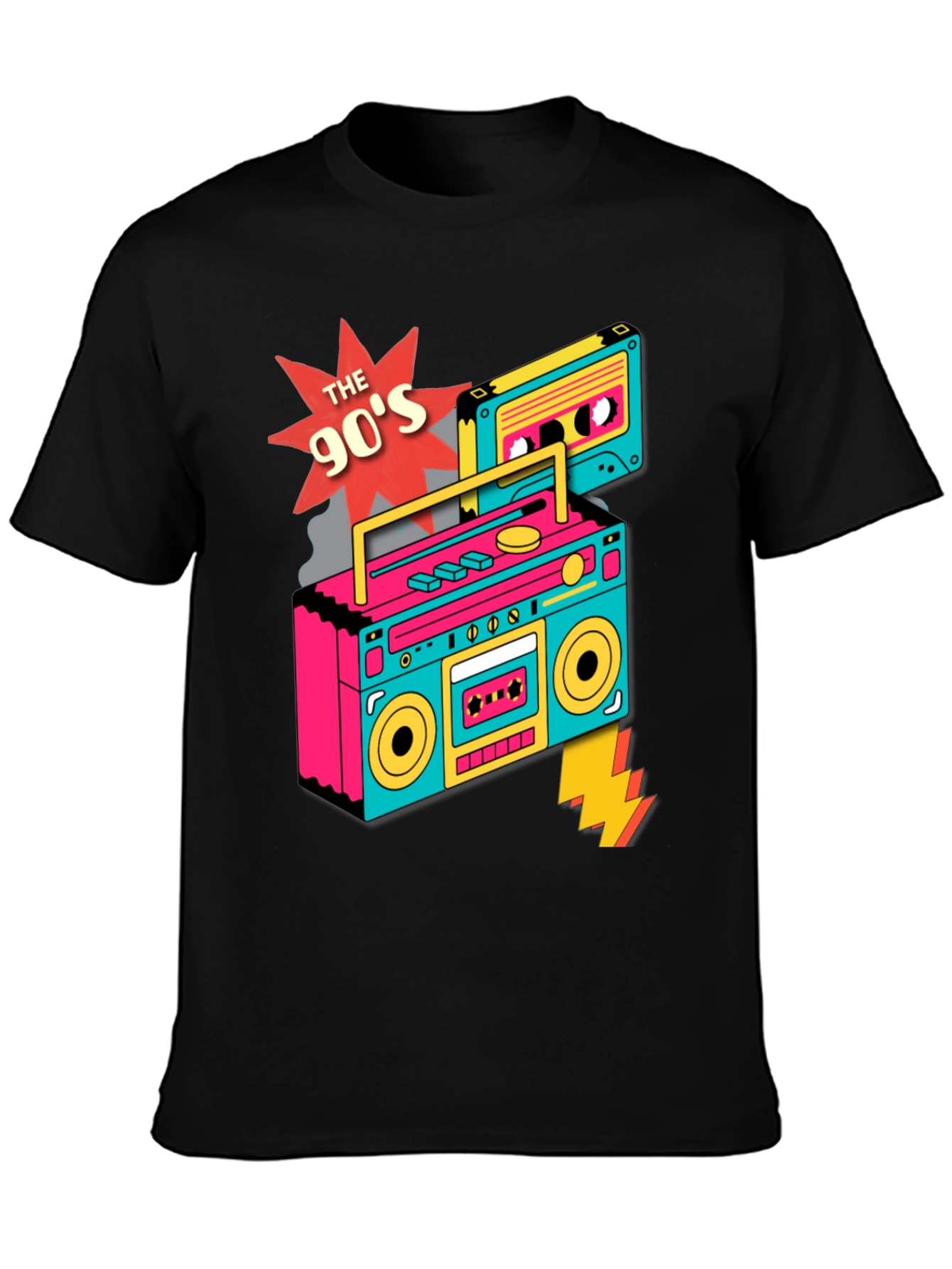 90s Boombox Graphic T-Shirt - Retro Style
