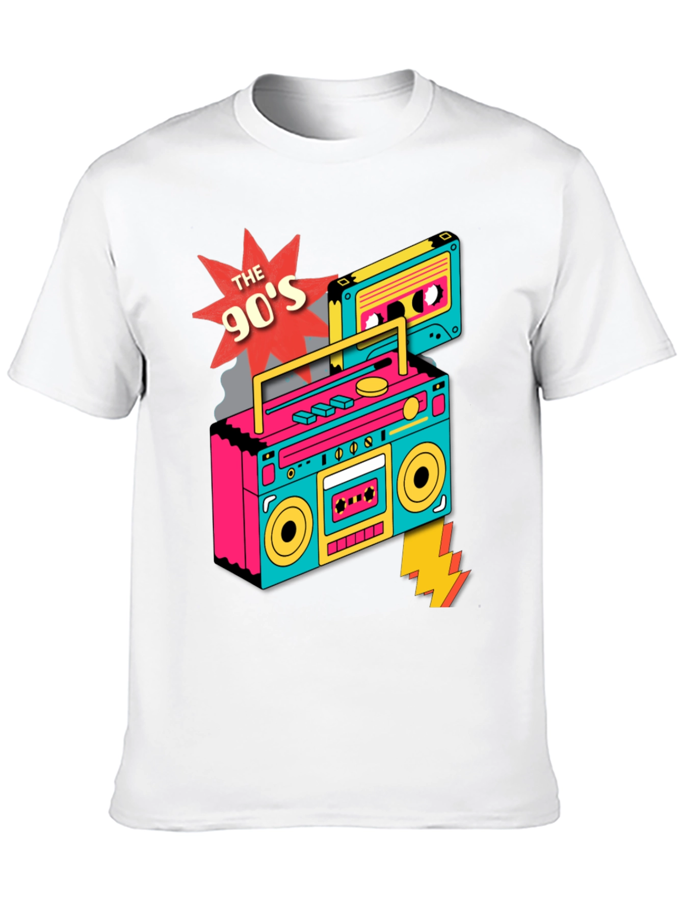 90s Boombox Graphic T-Shirt - Retro Style