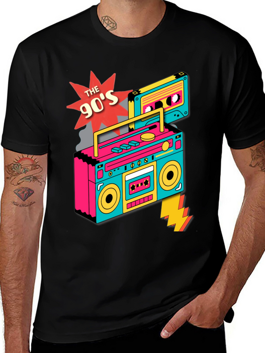 90s Boombox Graphic T-Shirt - Retro Style
