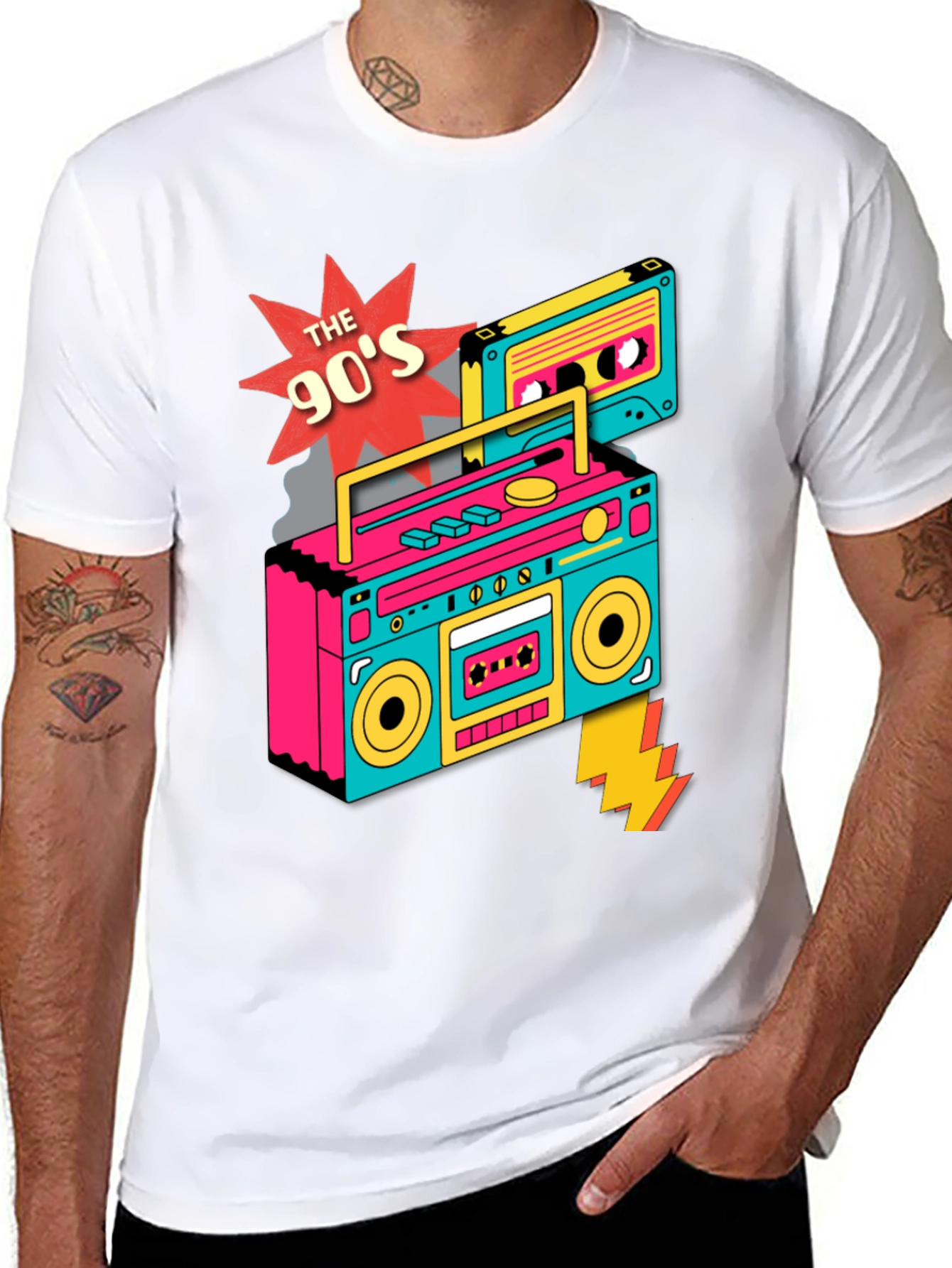 90s Boombox Graphic T-Shirt - Retro Style