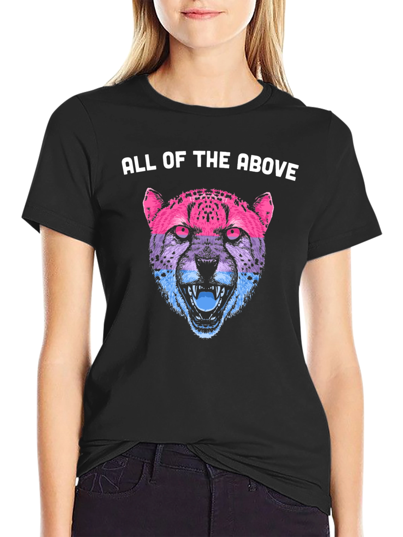 Bisexual Pride Cheetah Graphic T-Shirt