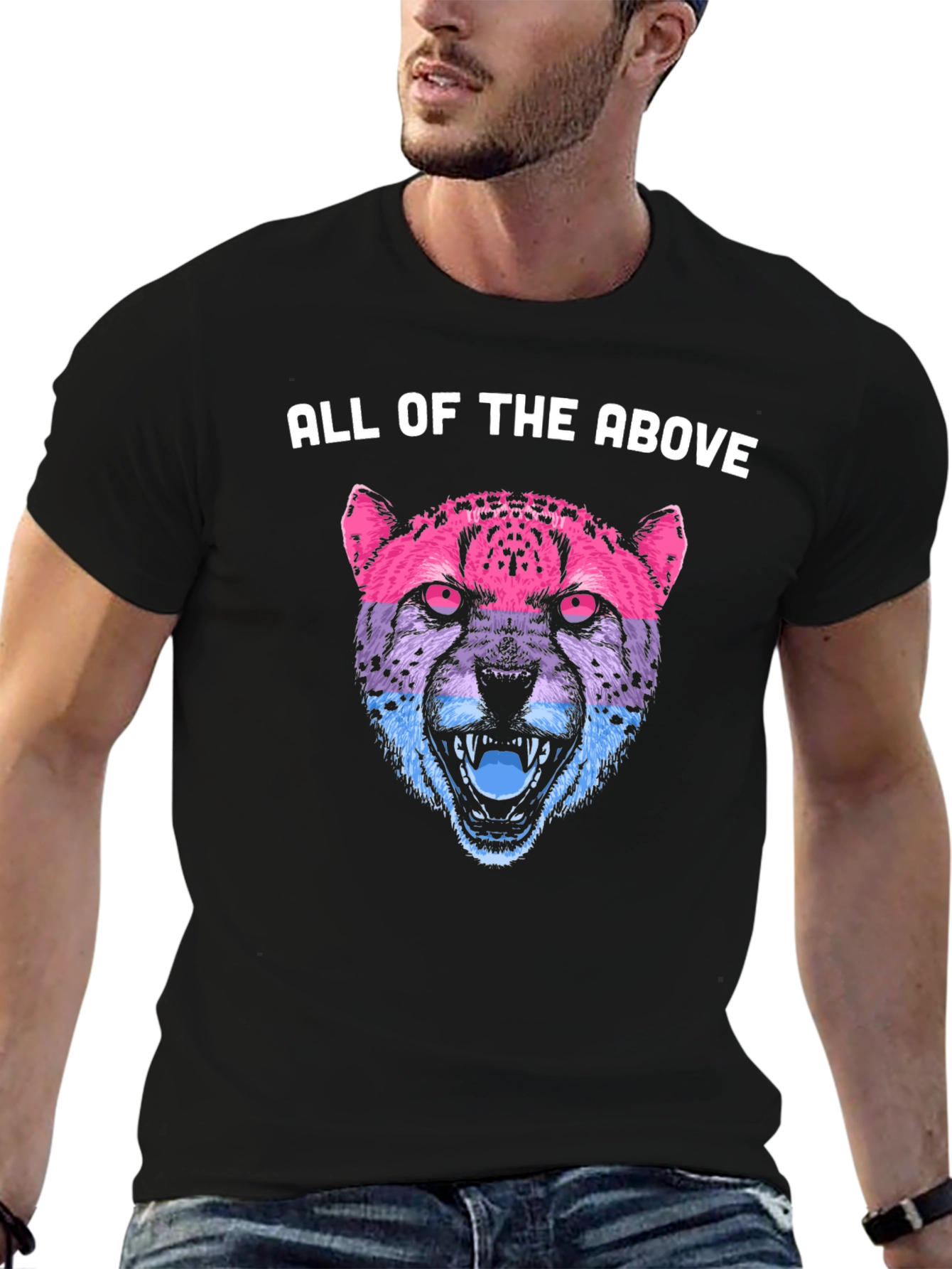 Bisexual Pride Cheetah Graphic T-Shirt