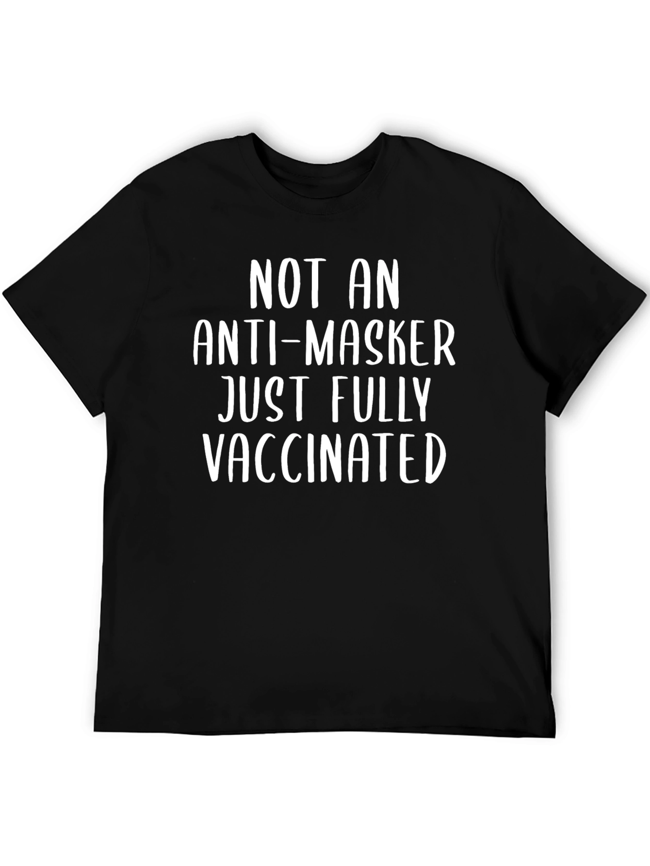 Fully Vaccinated T-Shirt - Black Cotton Casual Tee