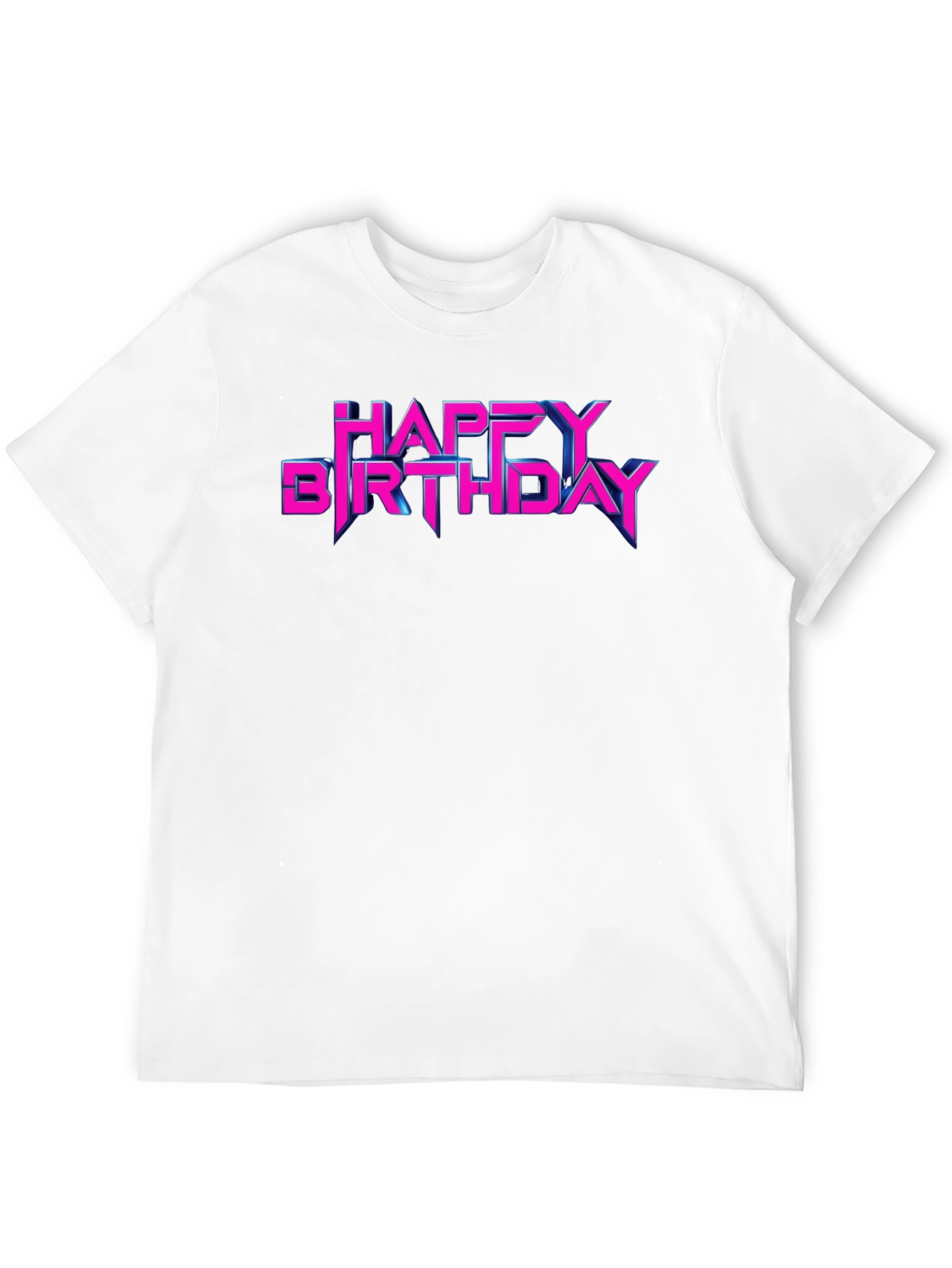 Happy Birthday Neon Retro Style Black T-Shirt