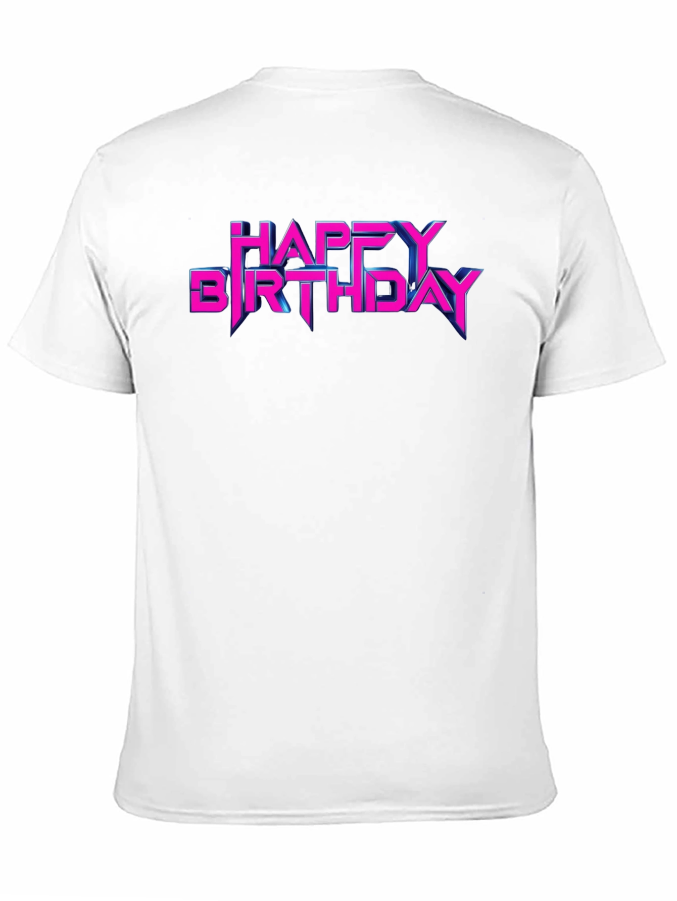 Happy Birthday Neon Retro Style Black T-Shirt