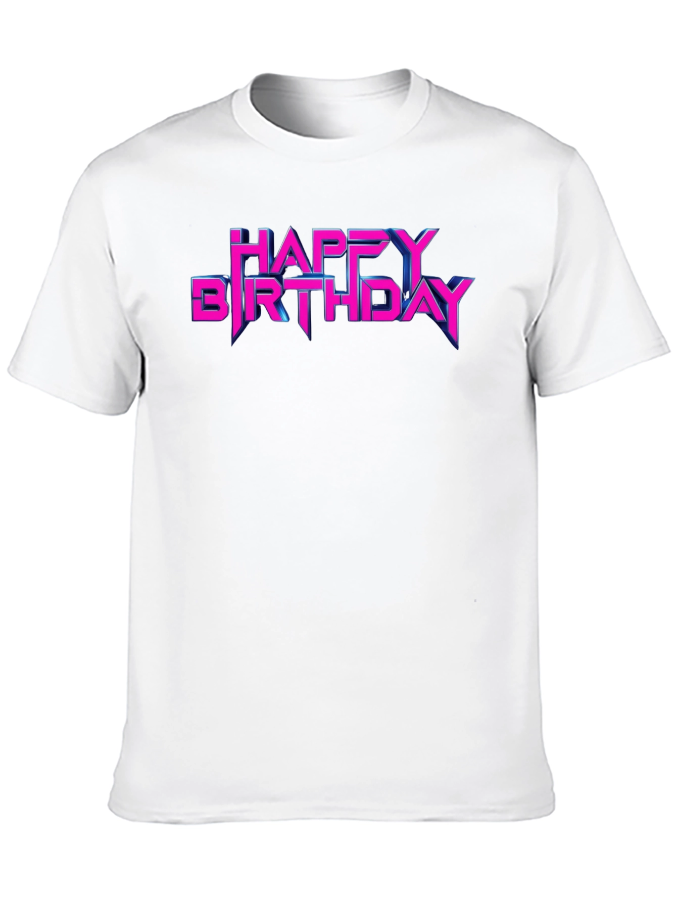 Happy Birthday Neon Retro Style Black T-Shirt