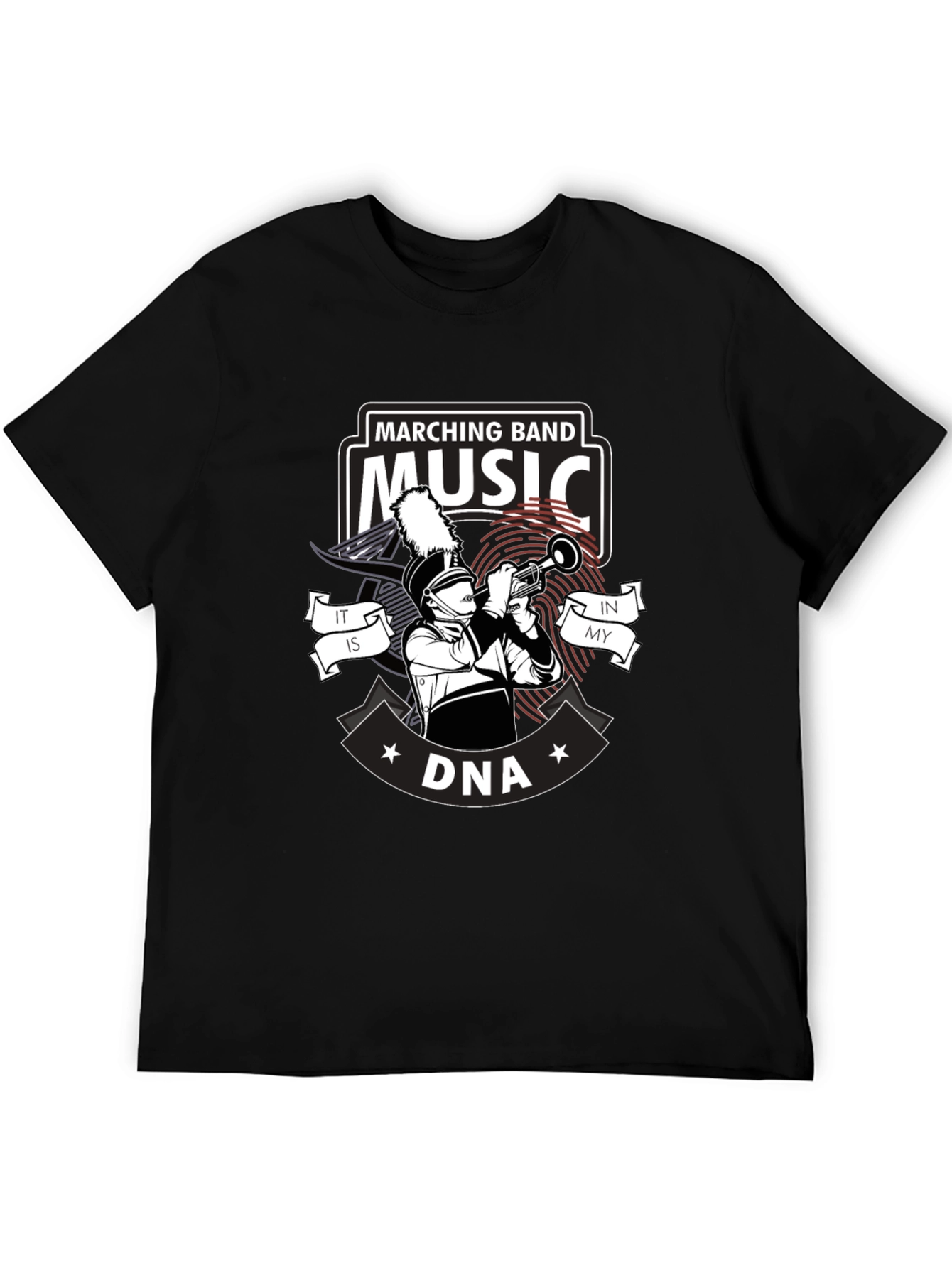 Marching Band Music DNA Black T-Shirt