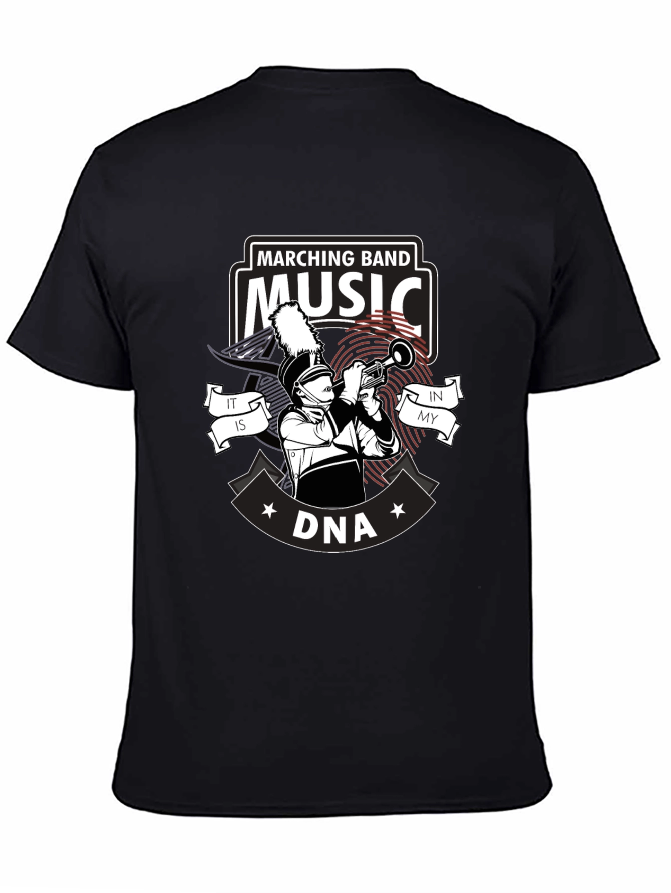 Marching Band Music DNA Black T-Shirt