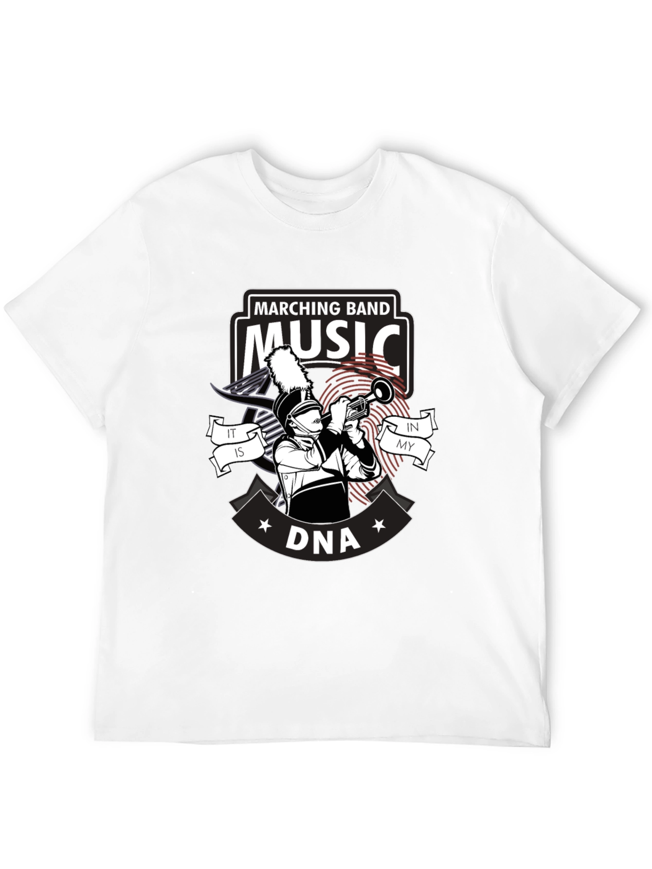 Marching Band Music DNA Black T-Shirt