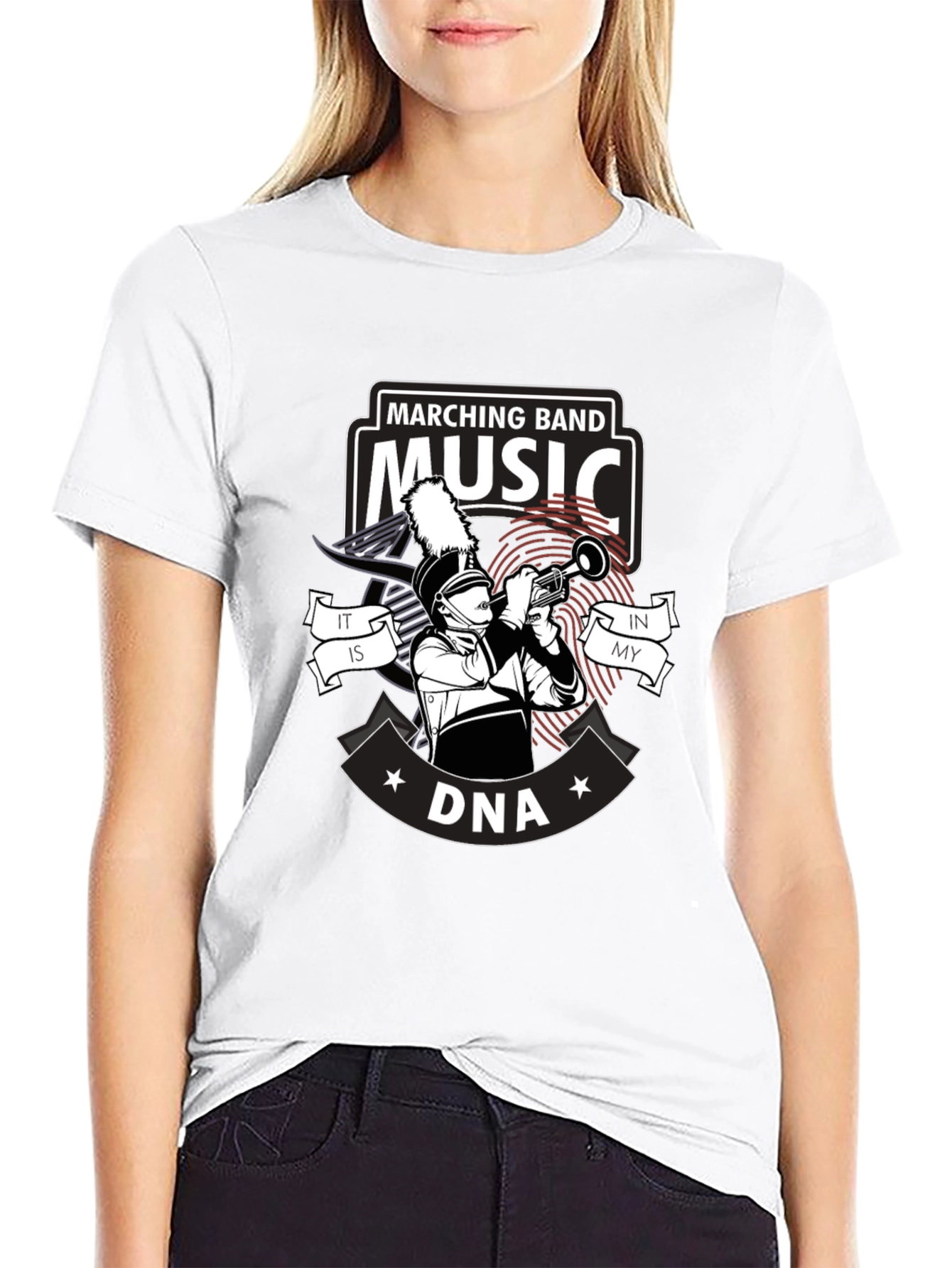 Marching Band Music DNA Black T-Shirt