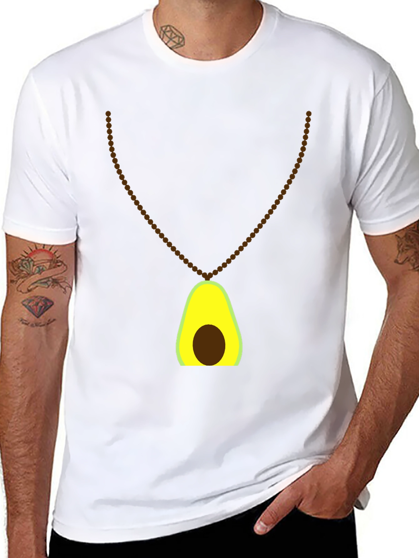 Avocado Necklace Graphic Tee - Stylish & Fun
