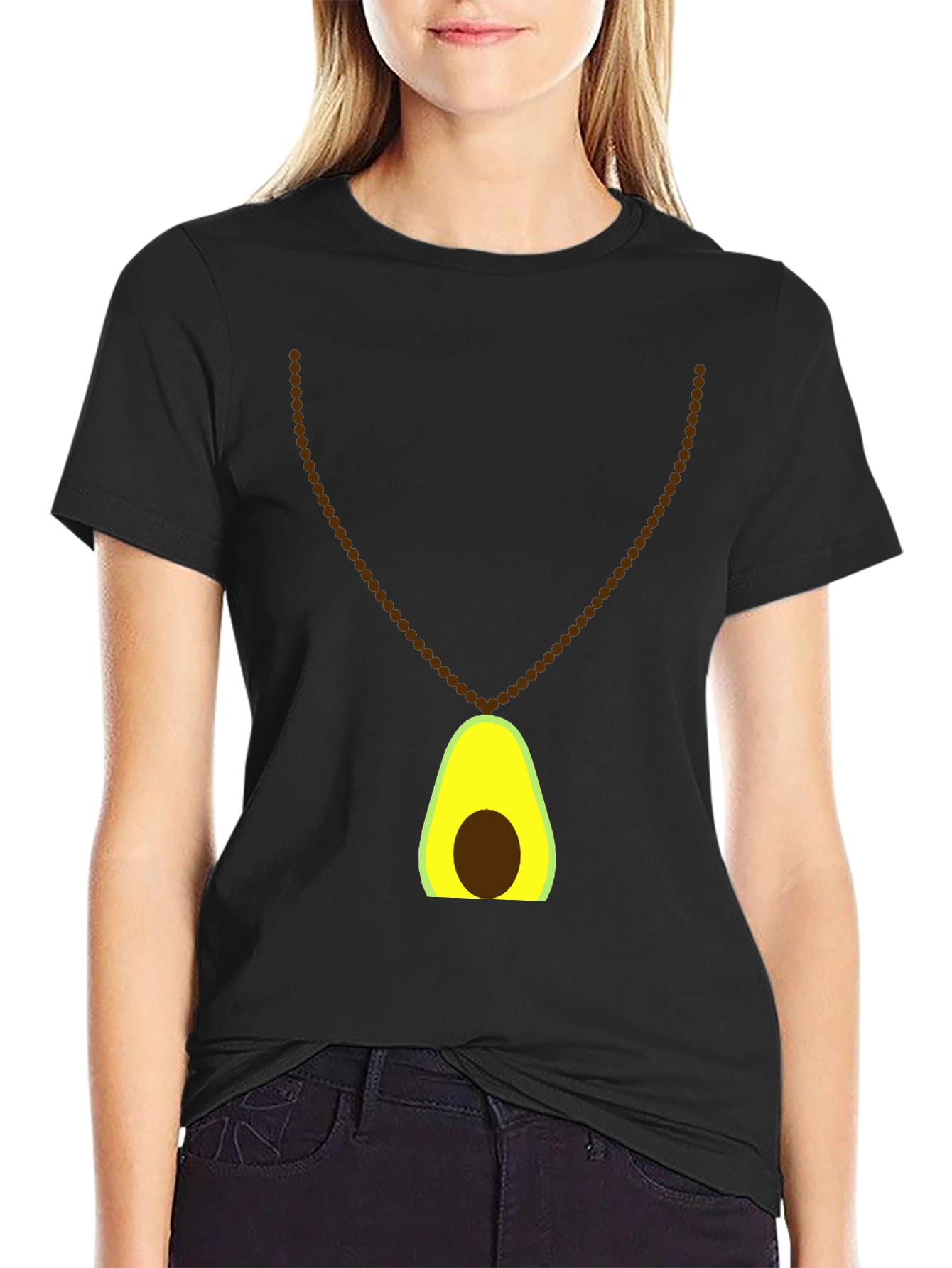 Avocado Necklace Graphic Tee - Stylish & Fun