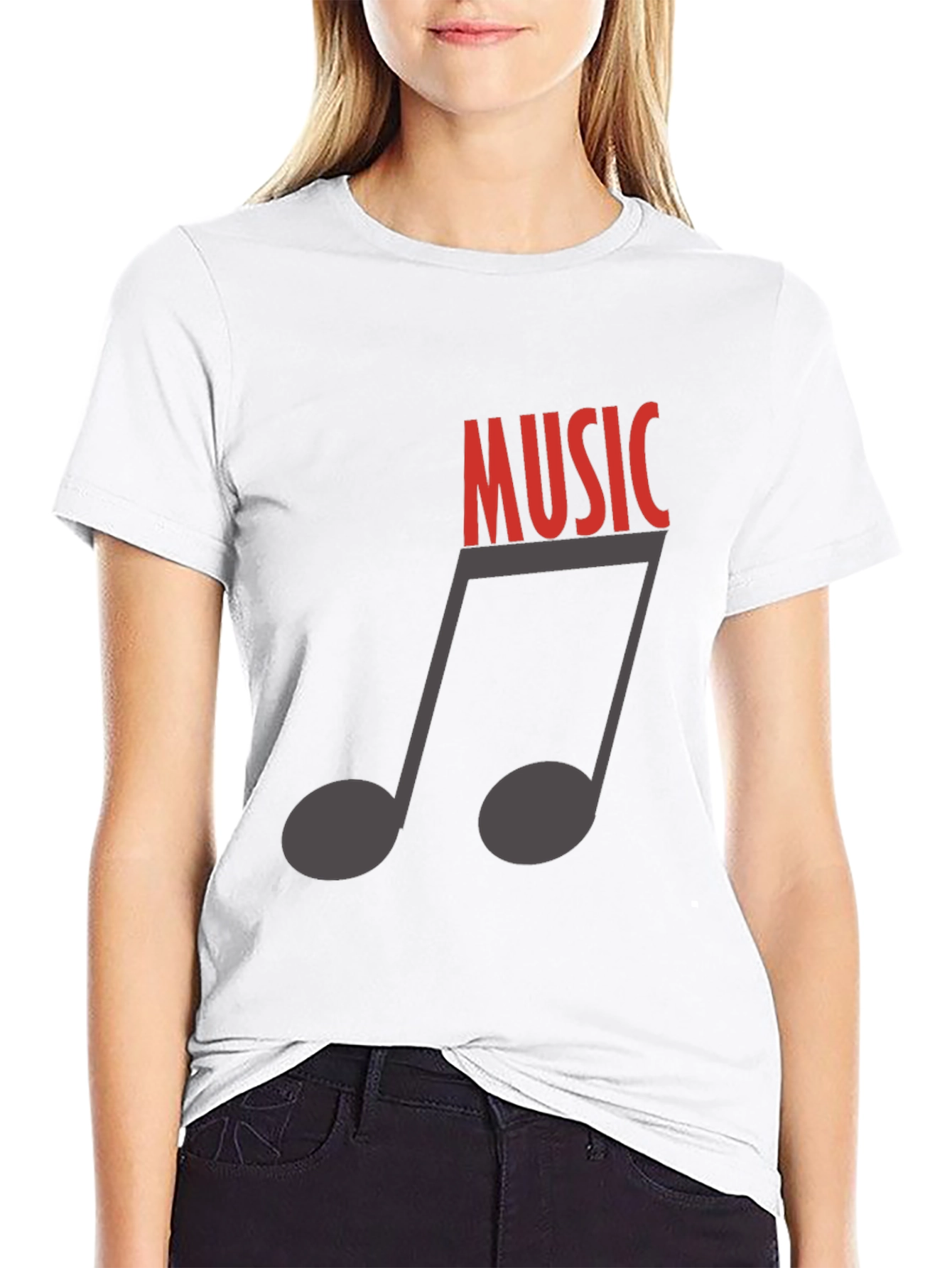 Music Note Graphic Tee - Stylish Black T-Shirt