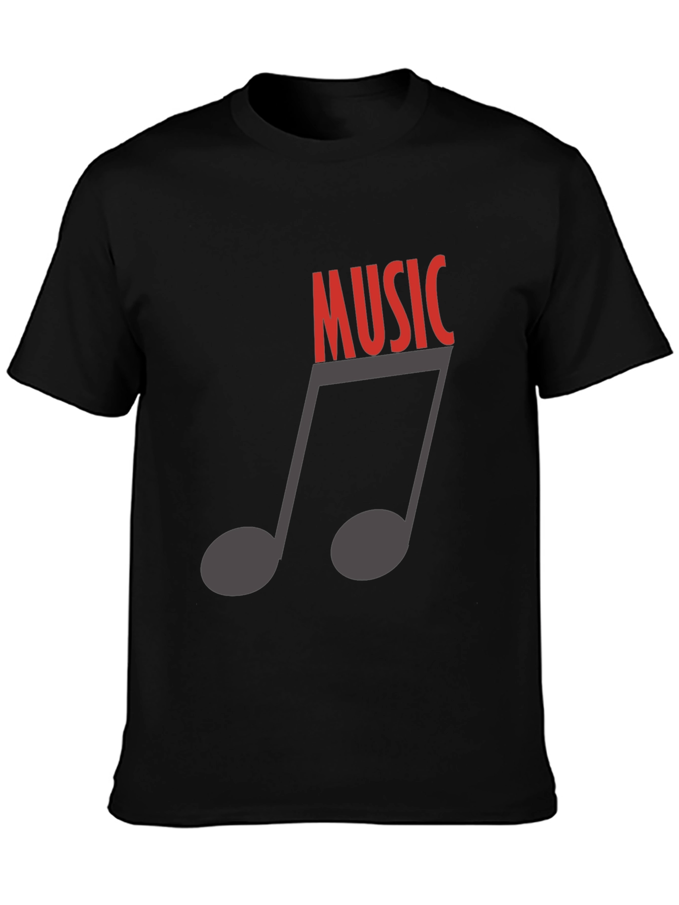 Music Note Graphic Tee - Stylish Black T-Shirt