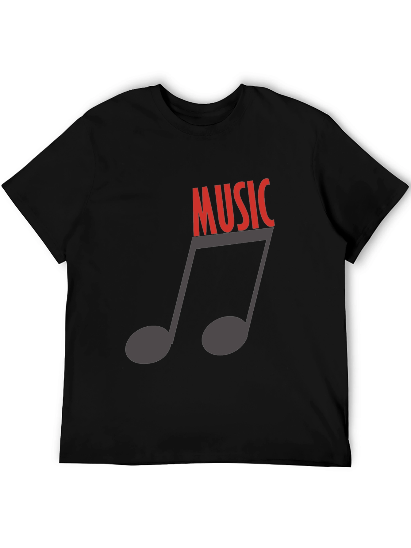 Music Note Graphic Tee - Stylish Black T-Shirt