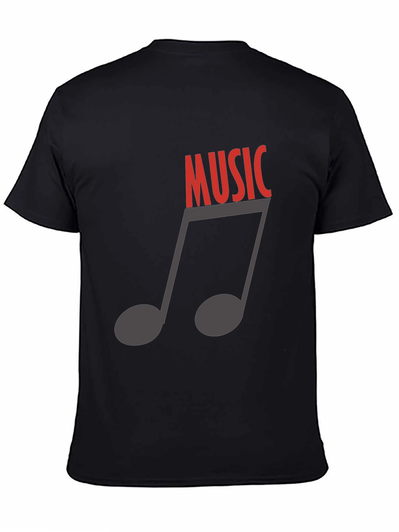 Music Note Graphic Tee - Stylish Black T-Shirt