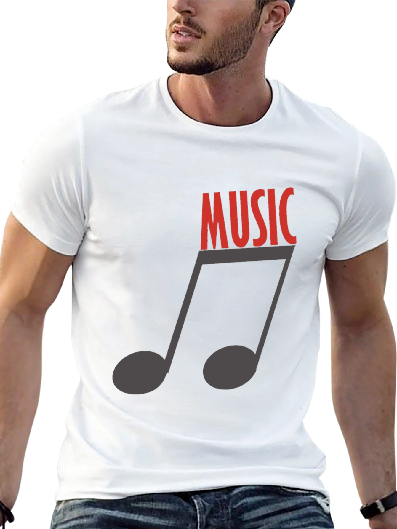 Music Note Graphic Tee - Stylish Black T-Shirt