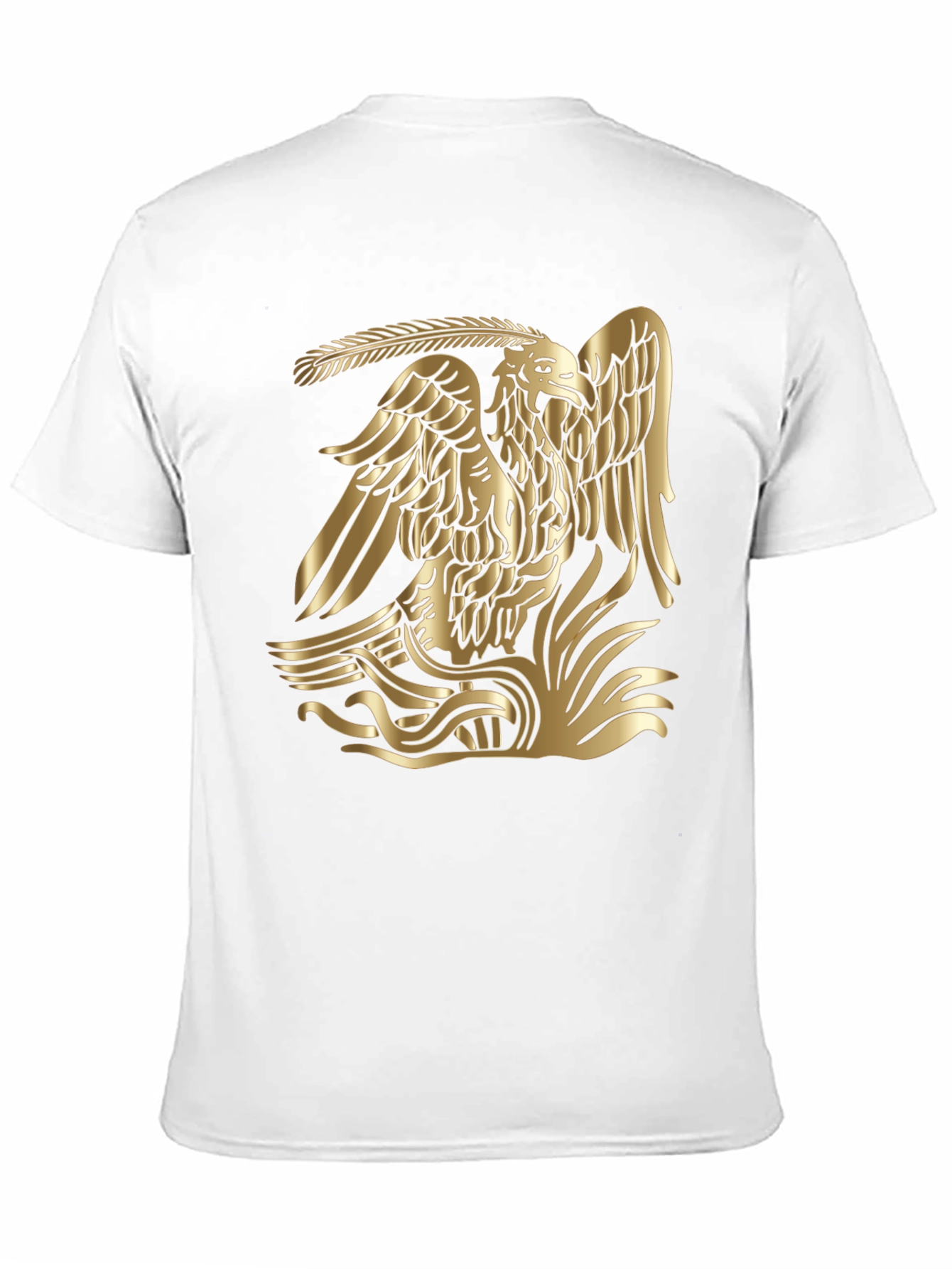 Gold Aztec Eagle Graphic Tee - Black