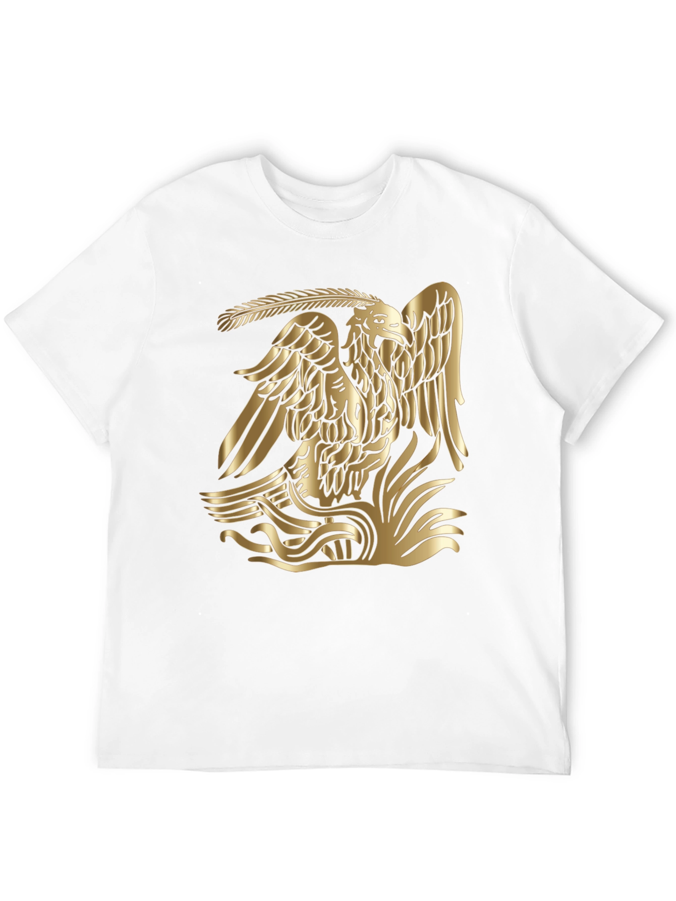 Gold Aztec Eagle Graphic Tee - Black