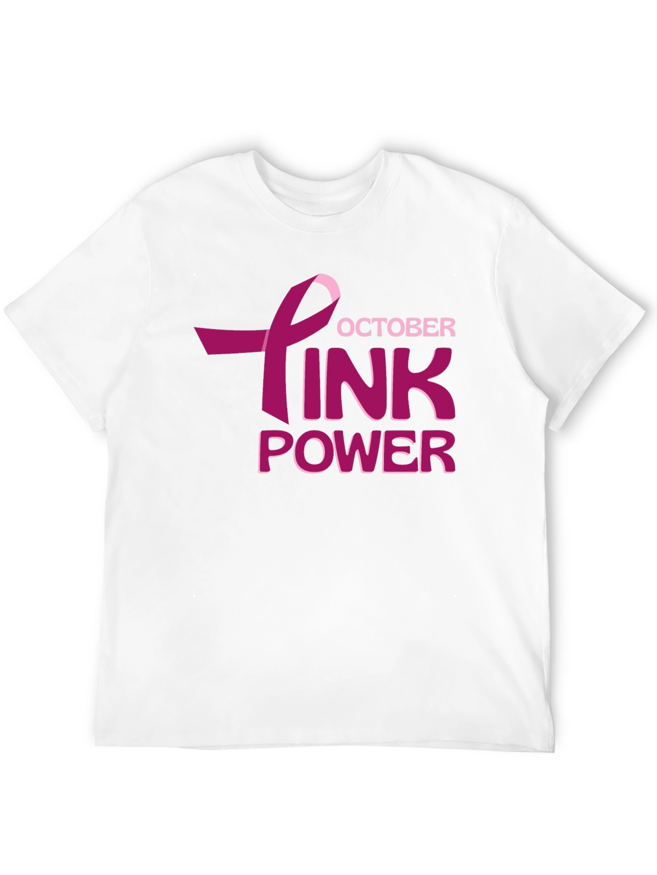 October Pink Power Breast Cancer Awareness T-Shirt