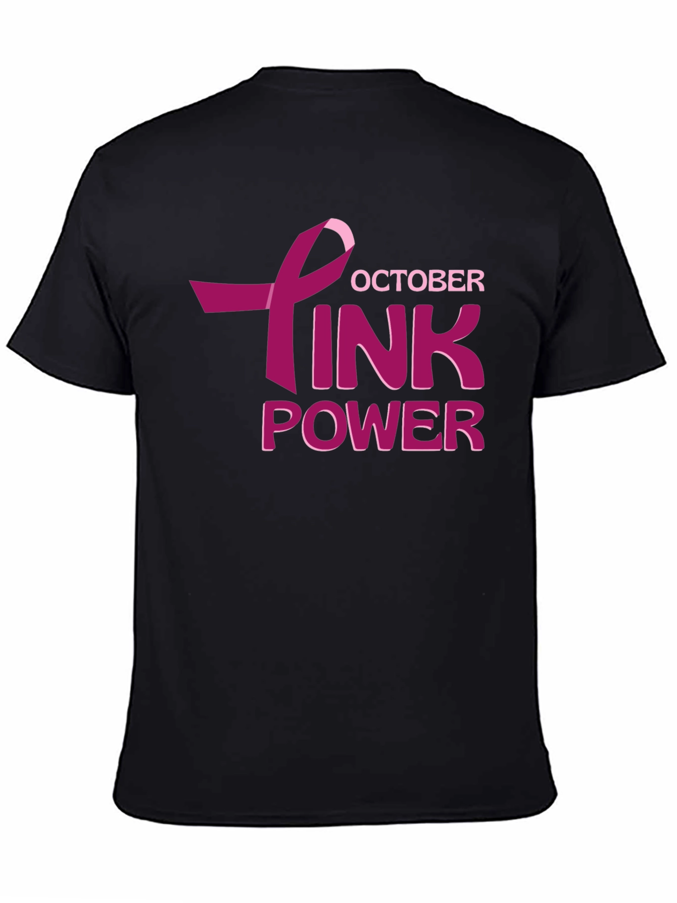 October Pink Power Breast Cancer Awareness T-Shirt
