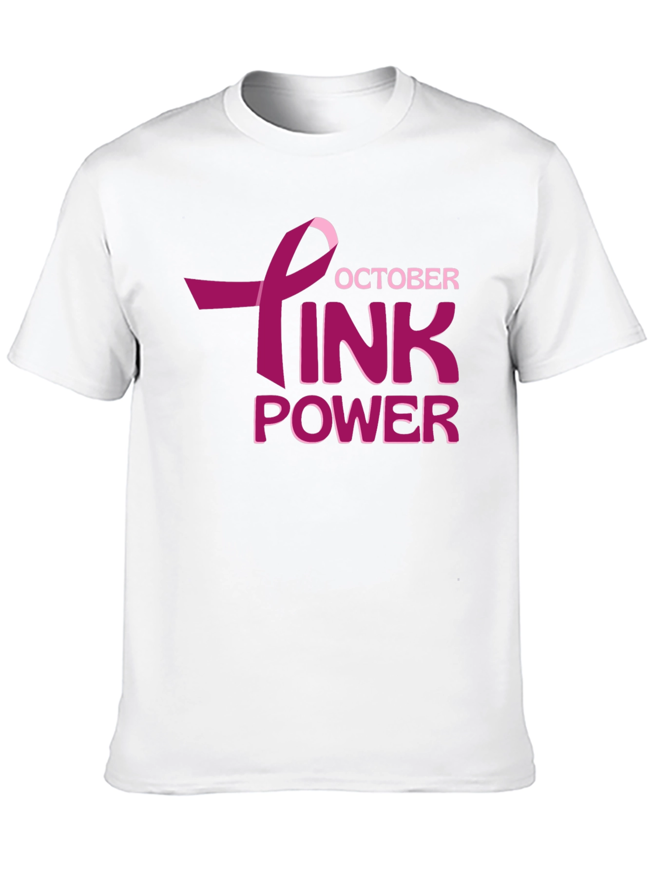 October Pink Power Breast Cancer Awareness T-Shirt