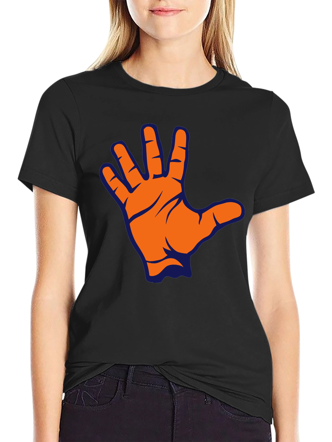 Live Long T-Shirt - Black Vulcan Salute Tee