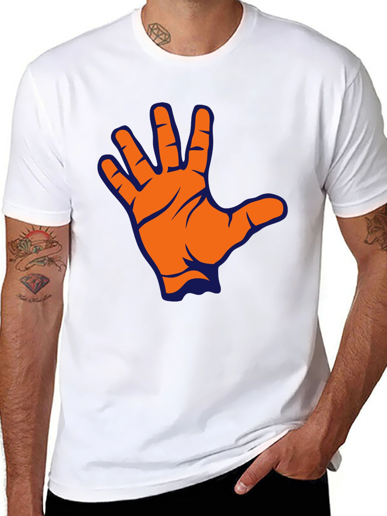 Live Long T-Shirt - Black Vulcan Salute Tee