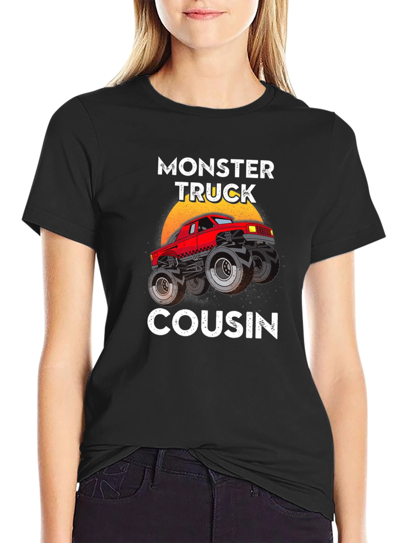 Monster Truck Cousin Tee - Black Graphic T-Shirt