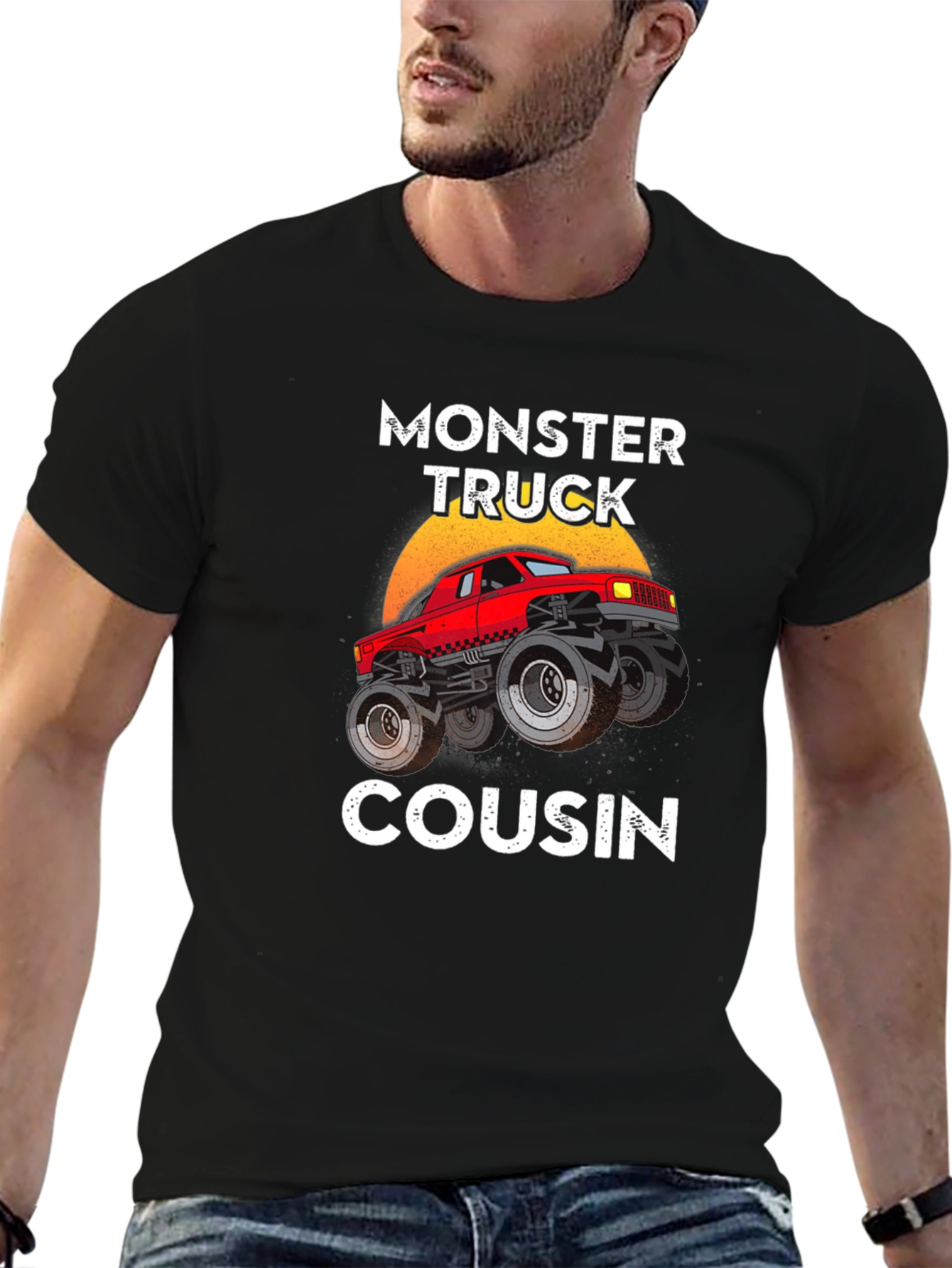 Monster Truck Cousin Tee - Black Graphic T-Shirt