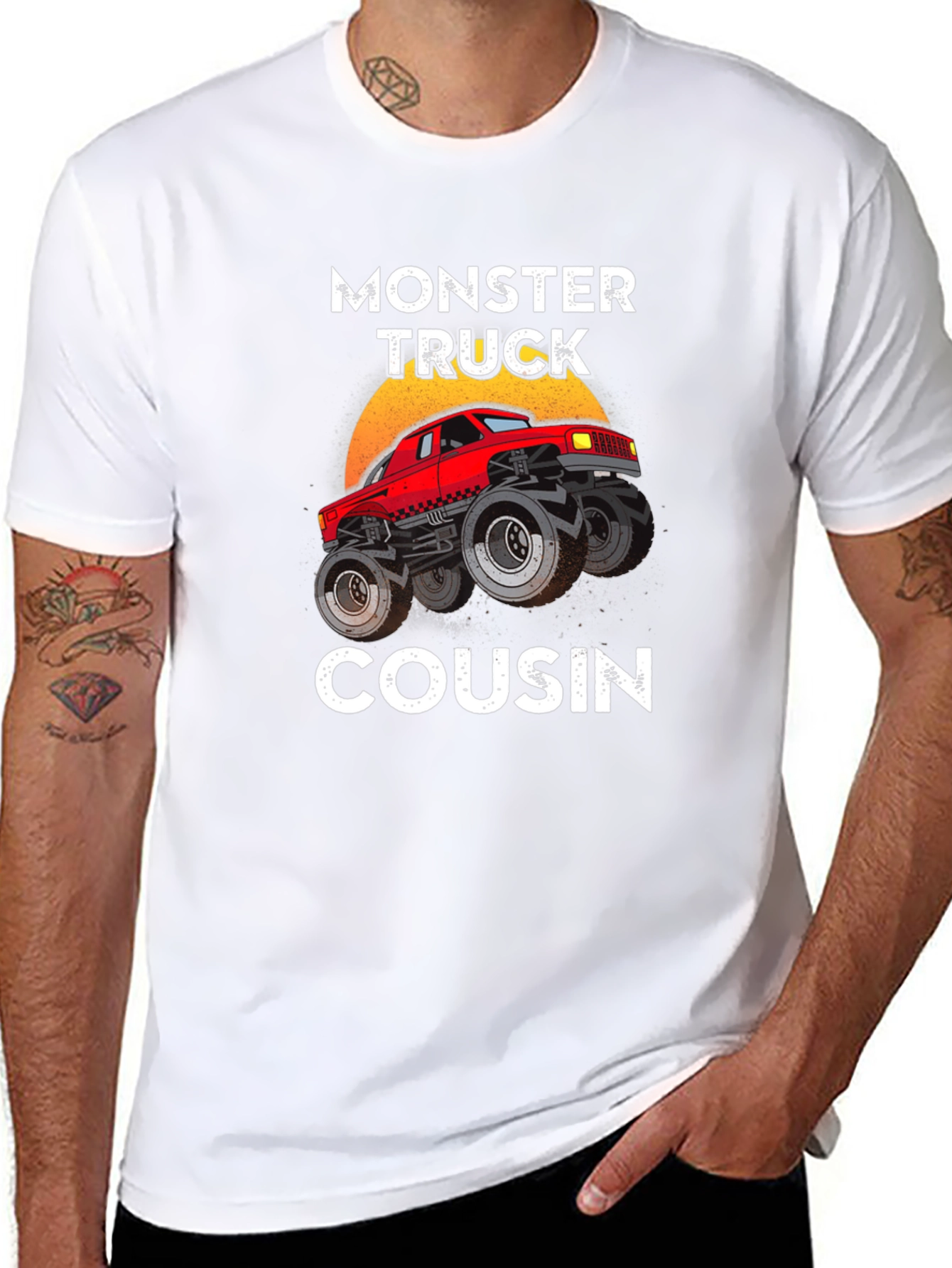 Monster Truck Cousin Tee - Black Graphic T-Shirt