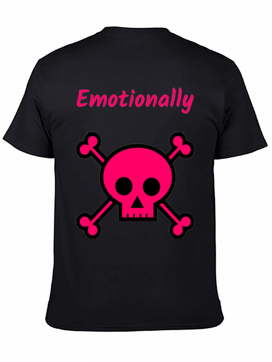 Emotionally Dead T-Shirt Pink Skull and Crossbones Tee