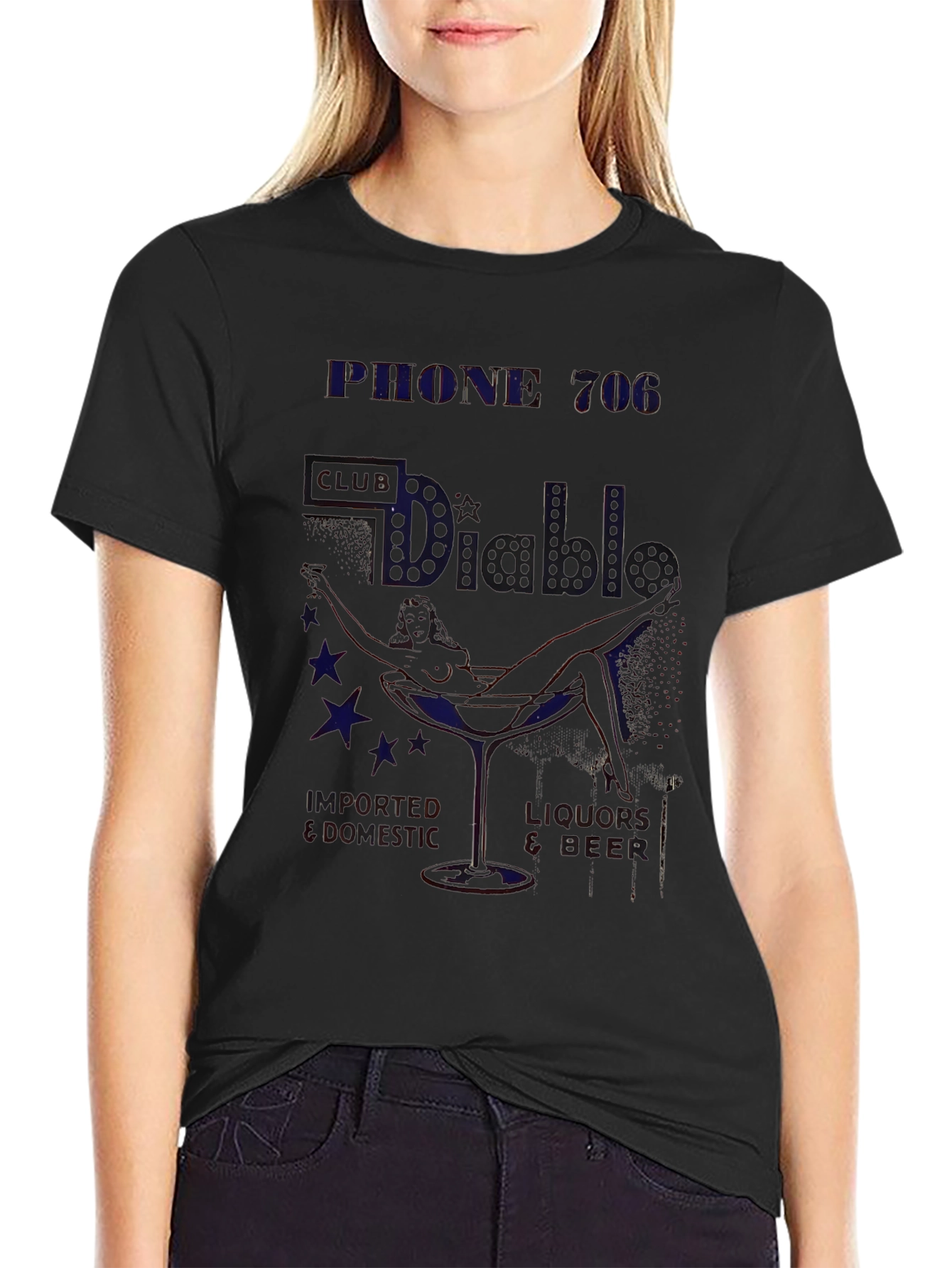 Phone 706 El Diablo Black Graphic Tee